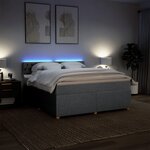 vidaXL Sommier à lattes de lit avec matelas Gris clair 180x200cm Tissu