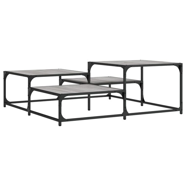 vidaXL Table basse sonoma gris 107x107x40 cm bois d'ingénierie