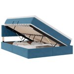 vidaXL Lit de rangement LED avec matelas Bleu foncé 140 x 190 cm
