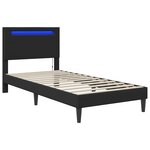 vidaXL Cadre de lit avec bandes LED Noir 90 x 190 cm Simili cuir