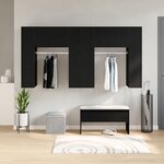 vidaXL Armoires de Couloir 2 Pièces Chêne Noir Bois d'Ingénierie