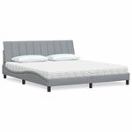 vidaXL Lit avec matelas gris clair 180x200 cm tissu