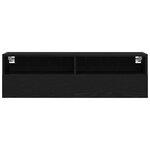 vidaXL Meuble TV mural Montage mural 2 Pièces Chêne noir 100 x 30 x 30 cm