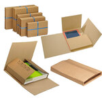 Lot de 10 Etuis croix d’expédition carton brun 330×250 épaisseur 10 à 60 mm