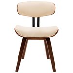 vidaXL Chaises à manger lot de 4 crème bois courbé et similicuir