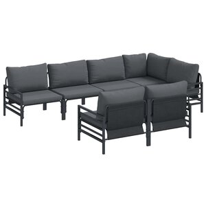 vidaXL Ensemble de canapé de jardin 7 Pièces Anthracite Acier & tissu