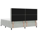 vidaXL Lit à ressorts avec tête de lit Gris clair 200 x 200 cm Velours