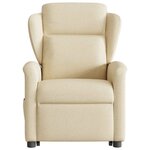 vidaXL Fauteuil inclinable de massage électrique Crème Tissu