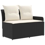 vidaXL Ensembles de meubles avec oreiller 5 Pièces Noir et Crème Rotin PE