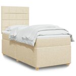 vidaXL Sommier à lattes de lit et matelas Crème 90x190 cm Tissu