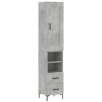 vidaXL Buffet haut Gris béton 34 5x34x180 cm Bois d'ingénierie