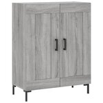 vidaXL Buffet haut Sonoma gris 69 5x34x180 cm Bois d'ingénierie