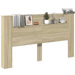 vidaXL Armoire tête de lit avec LED chêne sonoma 180x16 5x103 5 cm