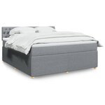vidaXL Sommier à lattes de lit avec matelas Gris clair 180x200cm Tissu