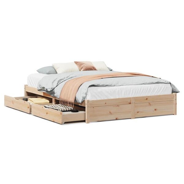 vidaXL Cadre de lit sans matelas 160x200 cm bois massif de pin