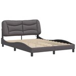 vidaXL Cadre de lit avec LED sans matelas Hvar gris 140x190 cm