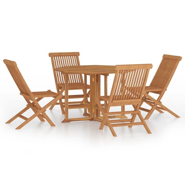 vidaXL Ensemble à dîner d'extérieur pliable 5 Pièces Bois solide de teck