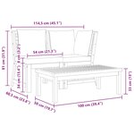 vidaXL Salon de jardin 3Pièces et coussin gris foncé Bois d'acacia solide