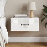 vidaXL Cabinet de chevet mural Blanc brillant 49 x 34 5 x 20 cm