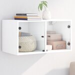 vidaXL Armoire murale avec portes en verre blanc 68 5x37x35 cm