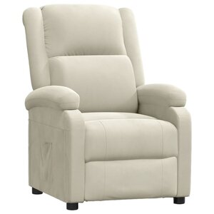 vidaXL Fauteuil inclinable Crème Velours