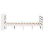 vidaXL Cadre de lit avec tête de lit sans matelas blanc 160x200 cm