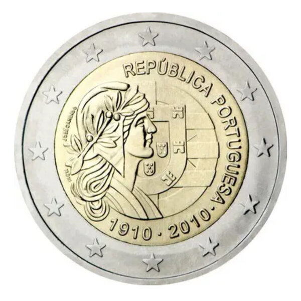 2 euros commémorative Portugal 2010 - République Portugaise.