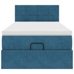 vidaXL Cadre de lit ottoman avec matelas bleu foncé 80x200 cm velours