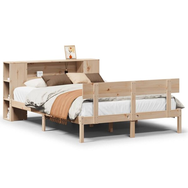 vidaXL Lit bibliothèque sans matelas 120x190 cm bois de pin massif