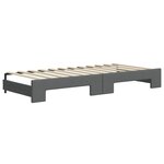 vidaXL Lit de jour avec gigogne et matelas gris foncé 90x200 cm tissu