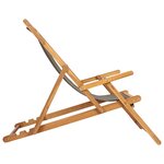 vidaXL Chaise de plage Taupe Bois de teck massif