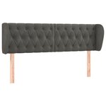 vidaXL Tête de lit avec oreilles Gris foncé 163x23x78/88 cm Velours
