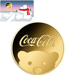 Pièce de monnaie en Or 3000 Francs g 0.031 (1/1000 oz) Millésime Gold Gift COCA COLA POLAR BEAR 1/1000