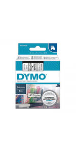 DYMO LabelManager cassette ruban D1 24mm x 7m Noir/Blanc (compatible avec les LabelManager et les LabelWriter Duo)