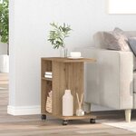 vidaXL Table d'appoint avec étagère chêne artisanal 50 x 30 x 55 cm