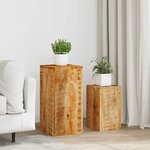 vidaXL Supports pour plantes 2 Pièces bois solide de manguier