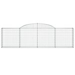 vidaXL Paniers à gabions arqués 15 Pièces 300x30x80/100 cm fer galvanisé