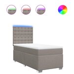 vidaXL Sommier à lattes de lit avec matelas Taupe 90x200 cm Tissu
