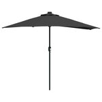 vidaXL Parasol de jardin 294 x 150 x 224 cm Polyester et Acier Noir