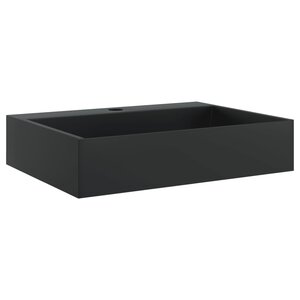 vidaXL Vasque 50x38x11 cm fonte minérale/marbre noir mat