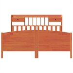 vidaXL Lit bibliothèque sans matelas cire marron 200x200 cm pin massif