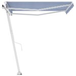 vidaXL Auvent manuel rétractable sur pied 350x250 cm Bleu/blanc