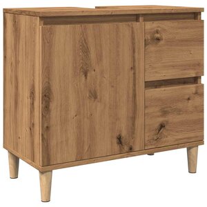 vidaXL Armoire lavabo chêne artisanal 65x33x60 cm bois d'ingénierie