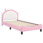 vidaXL Cadre de lit pour enfants avec tête de lit Rose 90 x 200 cm PU