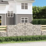 vidaXL Paniers à gabions arqués 7 Pièces 300x50x120/140 cm fer galvanisé