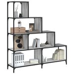 vidaXL Bibliothèque à 4 niveaux sonoma gris bois d'ingénierie