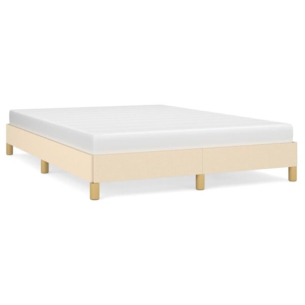 vidaXL Cadre de lit sans matelas crème 140x190 cm tissu