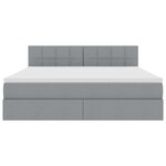 vidaXL Lit de rangement LED avec matelas Gris clair 160 x 200 cm Tissu
