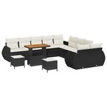vidaXL Ensemble de canapé de jardin 13 Pièces Noir polyrotin