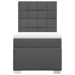 vidaXL Sommier à lattes de lit avec matelas Gris foncé 100x200cm Tissu
